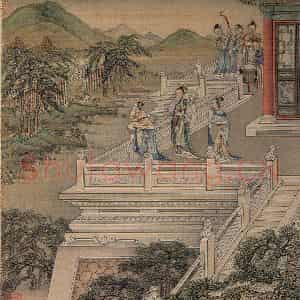 清代 冷枚《十宫词图》国画人物工笔作品图片鉴赏