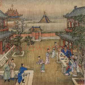 清代 冷枚《十宫词图》国画人物工笔作品图片鉴赏