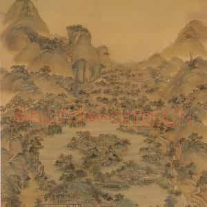 清代 冷枚《避暑山庄图》国画山水工笔作品图片鉴赏