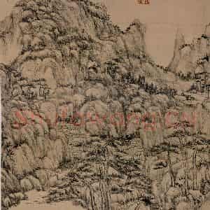 清代 王原祁《丹台春晓图》国画山水工笔作品图片鉴赏