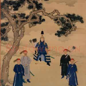 清代《玄烨戎装像》国画人物工笔作品图片鉴赏