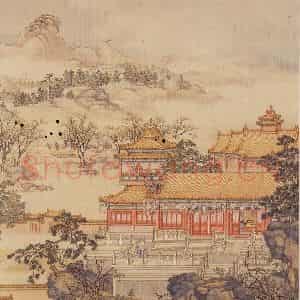 清代 陈枚《山水楼阁图》国画山水工笔作品图片鉴赏