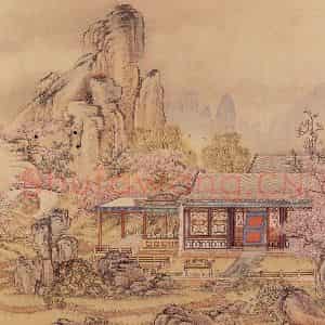 清代 陈枚《山水楼阁图》国画山水工笔作品图片鉴赏