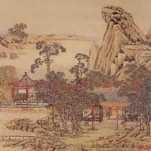 清代 陈枚《山水楼阁图》国画山水工笔作品图片鉴赏
