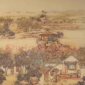 清代 陈枚《山水楼阁图》国画山水工笔作品图片鉴赏