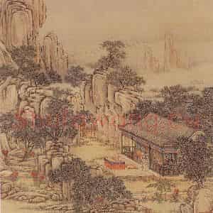 清代 陈枚《山水楼阁图》国画山水工笔作品图片鉴赏