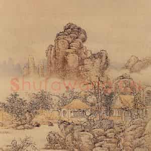 清代 陈枚《山水楼阁图》国画山水工笔作品图片鉴赏