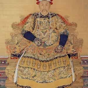 清代《胤禛朝服像》国画人物工笔作品图片鉴赏