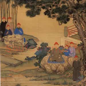 清代《胤禛行乐图》国画人物工笔作品图片鉴赏