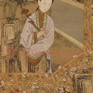 清代《胤禛妃行乐图》国画人物工笔作品图片鉴赏
