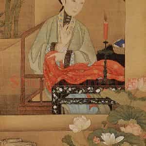 清代《胤禛妃行乐图》国画人物工笔作品图片鉴赏
