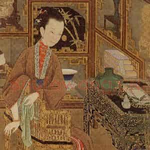 清代《胤禛妃行乐图》国画人物工笔作品图片鉴赏