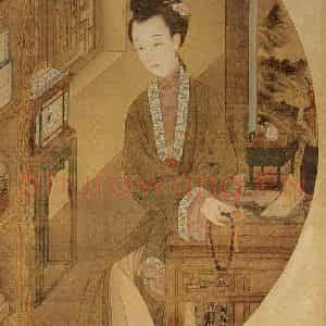 清代《胤禛妃行乐图》国画人物工笔作品图片鉴赏