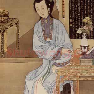 清代《胤禛妃行乐图》国画人物工笔作品图片鉴赏