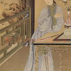 清代《胤禛妃行乐图》国画人物工笔作品图片鉴赏