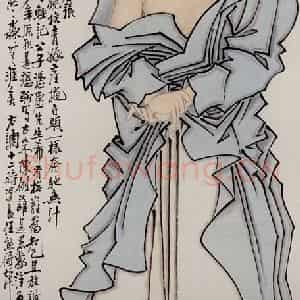 清代 任熊《自画像图》国画人物作品图片鉴赏