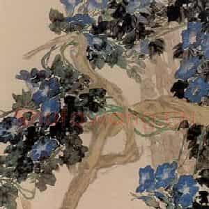 清代 任颐《秋卉双禽图》国画花鸟作品图片鉴赏
