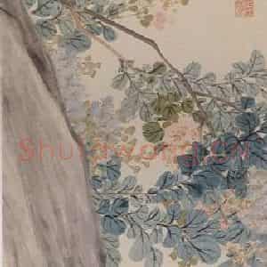 清代 任熊《四季花卉图屏》国画花鸟作品图片鉴赏