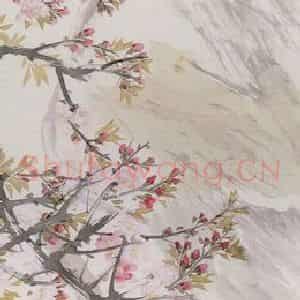 清代 任颐《桃花灵芝图》国画花鸟作品图片鉴赏