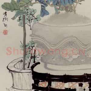 清代 任颐《岁朝图》国画花鸟作品图片鉴赏