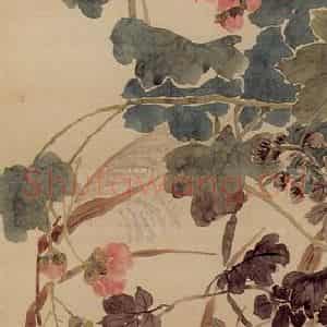 清代 任熊《花卉图屏》国画花鸟作品图片鉴赏