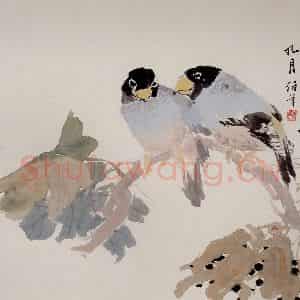 清代 任颐《花鸟人物图册》国画花鸟,人物作品图片鉴赏
