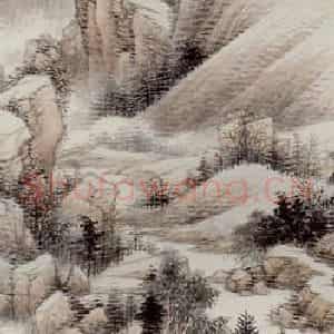 清代 任预《山水人物图屏》国画山水作品图片鉴赏