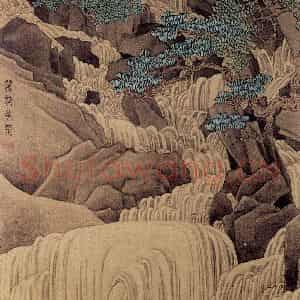 清代 任熊《十万图册》国画山水作品图片鉴赏
