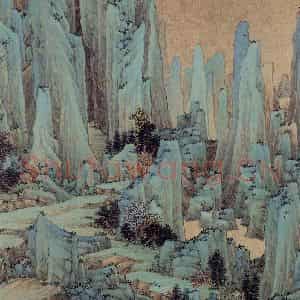 清代 任熊《十万图册》国画山水作品图片鉴赏