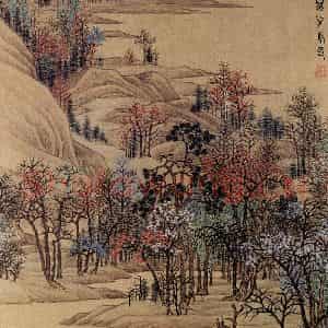 清代 任熊《十万图册》国画山水作品图片鉴赏