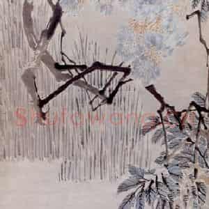 清代 任薰《花鸟图屏》国画花鸟作品图片鉴赏
