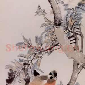 清代 任薰《花鸟图屏》国画花鸟作品图片鉴赏