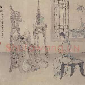 清代 任薰《西厢记图册》国画人物作品图片鉴赏