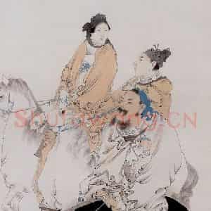 清代 任颐《风尘三侠图》国画人物作品图片鉴赏