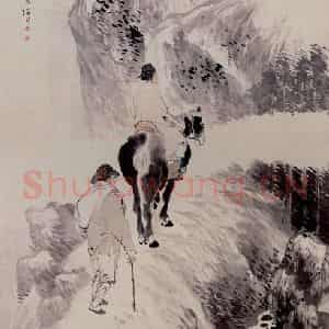 清代 任颐《云山策马图》国画人物作品图片鉴赏