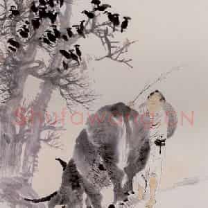 清代 任颐《归牧图》国画人物作品图片鉴赏