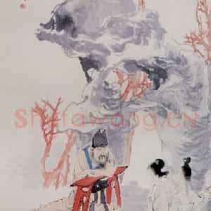 清代 任颐《金谷园图》国画人物作品图片鉴赏