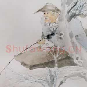 清代 任颐《春江渔夫图》国画人物作品图片鉴赏
