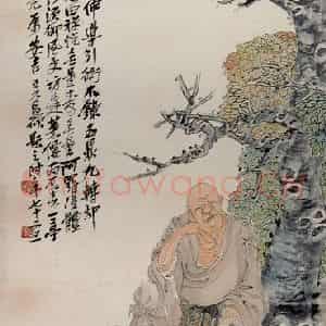 清代 任颐《佛像图》国画人物作品图片鉴赏