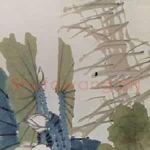 清代 任颐《荷鸭图》国画花鸟作品图片鉴赏