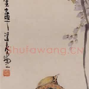 清代 任熊《紫绶金章图》国画花鸟作品图片鉴赏