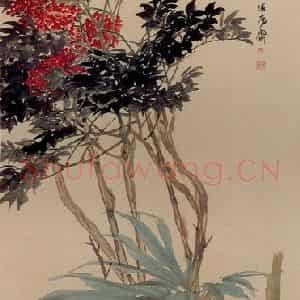 清代 任颐《天竹雉鸡图》国画花鸟作品图片鉴赏