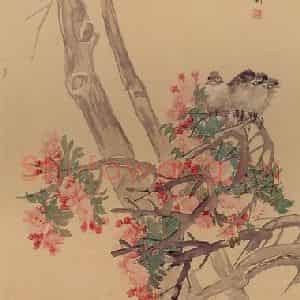 清代 任颐《花鸟图》国画花鸟作品图片鉴赏