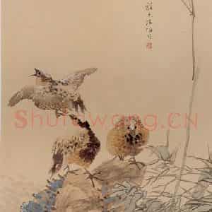 清代 任颐《灵竹山鸟图》国画花鸟作品图片鉴赏