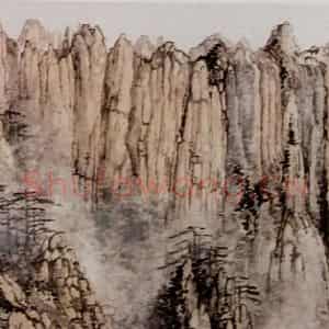 1969年 刘海粟《黄山西海门图卷》国画山水作品图片鉴赏