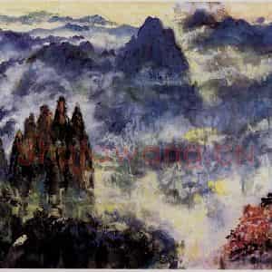 1981年 刘海粟《散花坞云海》国画山水作品图片鉴赏