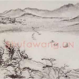 1954年 刘海粟《太湖胜概图卷》国画山水作品图片鉴赏
