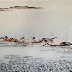1955年 刘海粟《洞庭渔村图卷》国画山水作品图片鉴赏