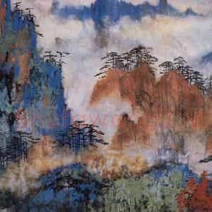 1980年 刘海粟《锦绣河山》国画山水作品图片鉴赏
