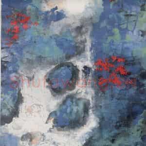 1982年 刘海粟《青龙潭之秋》国画山水作品图片鉴赏